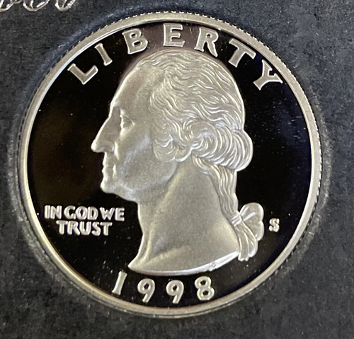 1998 S Proof Silver Washington Quarter From Proof Set With Free Shipping
