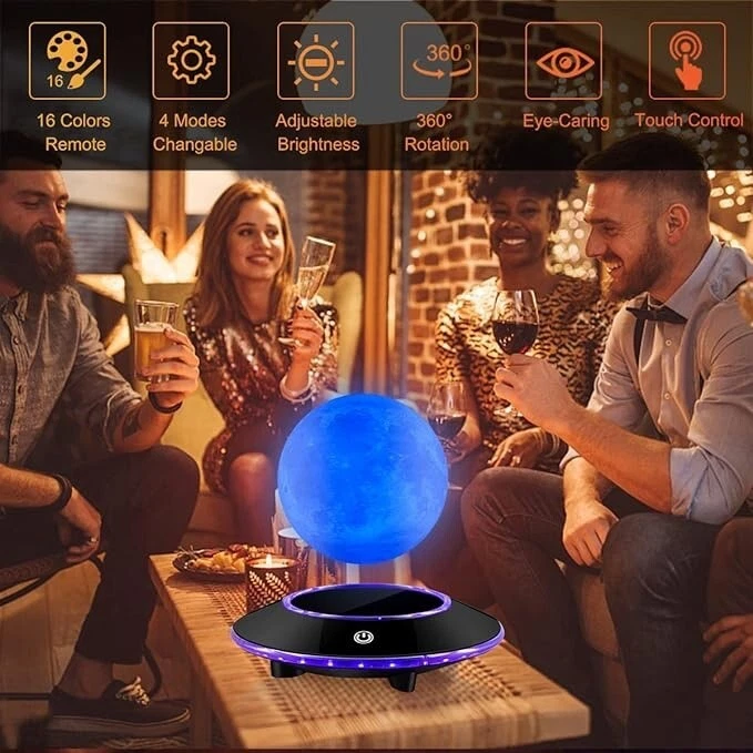 Lámpara de luna levitante, flotando y girando en el aire libre 3 colores US Foto 3 de 4