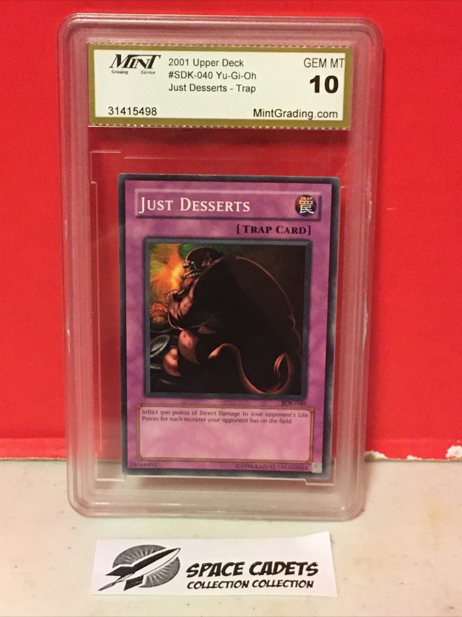 Yugioh Just Desserts Graded 10 Trap Card 2001 Upper Deck Mint