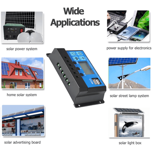 30A Solar Panel Battery Charge Controller 12V/24V LCD Regulator Auto Dual USB US - Picture 11 of 12