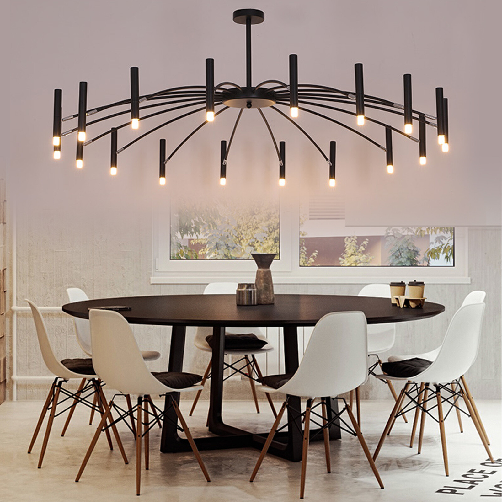 Modern Nordic Branch Ceiling Light Chandelier Metal Pendant Lamp Fixture Black
