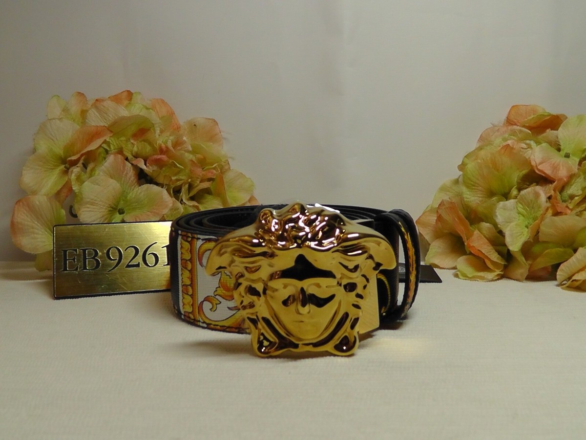 VERSACE Gold/Black Heritage Medusa Buckle Reversible Leather VERSACE Gold/Black Heritage Medusa Buckle Reversible Leather