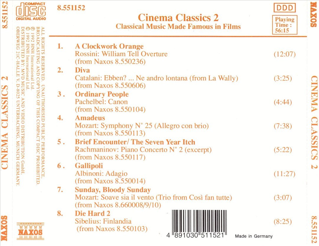 VARIOUS ARTISTS - CINEMA CLASSICS, VOL. 2 NEW CD
