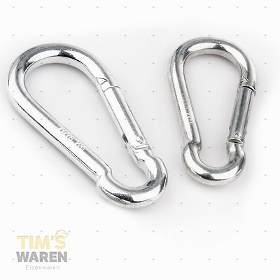 Feuerwehr Karabinerhaken 4mm bis 15mm Karabiner verzinkt DIN 5299 C