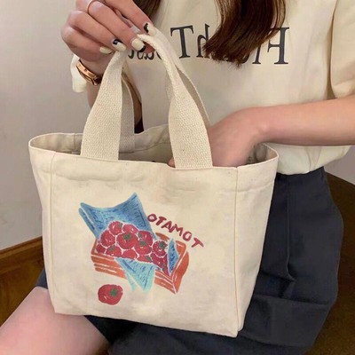 New Tote Canvas Bag Handbag With Small Capacity Handheld Bento Meal Box Bag _r1