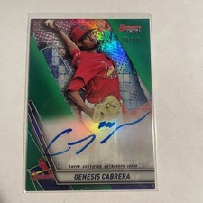 2019 Bowman's Best Auto Green Refractor /99 Genesis Cabrera #B19-GC Auto