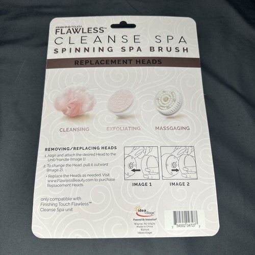 Finishing Touch-Flawless Cleanse Spa-Spinning Spa Brush-Replacement Heads-NEW! - Picture 2 of 3