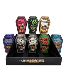 Deddy Bears Coffins Series 1 Plush Complete Set of 8 + Display Holder Beezlebear