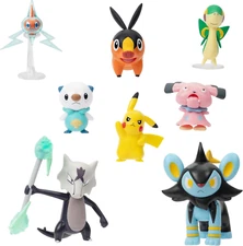 Pokemon Battle Figure 8 Pack - Six 2-Inch and Two 3-Inch Battle Figures Set New