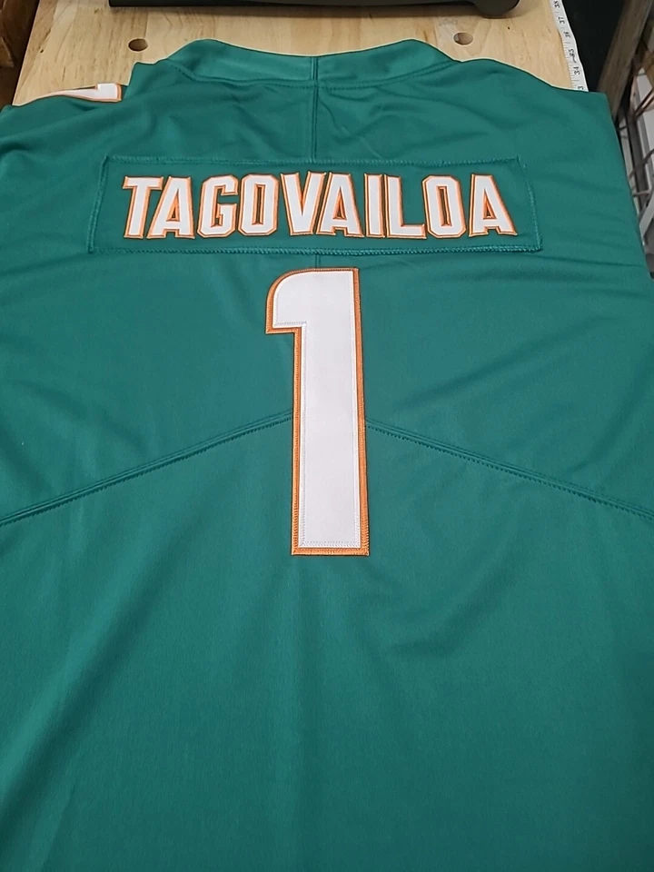  Masculino #1 Tagovailoa Miami Dolphins NFL Jearsy. Tamanho XL - Imagem 4 de 4