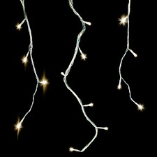 480 OR 720 LED ICICLE LIGHTS CHASER WHITE WARM CHRISTMAS WEDDING - NEW