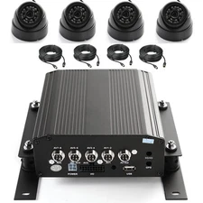 4CH Car Hard Drive AHD Mobile DVR Kit HDD SD Video Recorder&4 CCTV Camera WCable