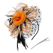 Fascinators for Women Tea Party Hat Kentucky Derby One Size Orange  Black