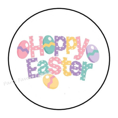 10cm Auto-Aufkleber Sticker Decal Laptop Farbe Happy Hoppy Easter Rund R3222