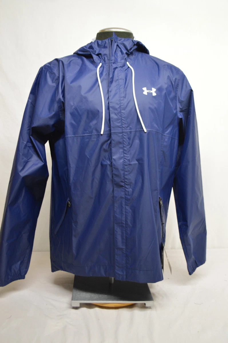 NEW Under Armour Storm Proof Men's Rain Jacket 1350950-408 Size LARGE Navy  Blue