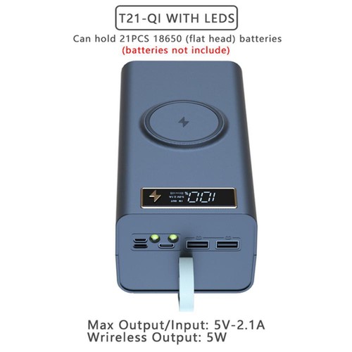 Removable per 21pcs 18650 Li-ion Battery Box Solderless Portable Power Bank Case - Foto 25 di 29