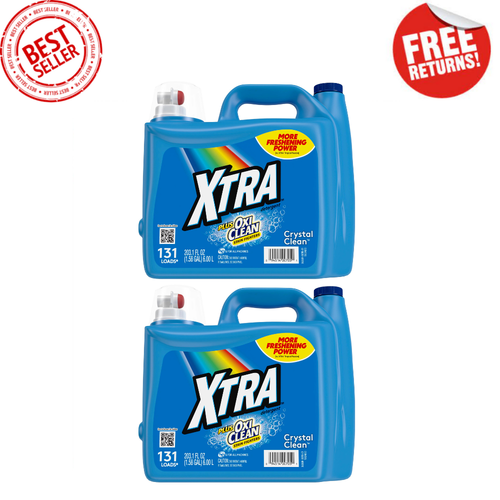 (Pack Of 2) XTRA Plus OxiClean, 131 Loads Liquid Laundry Detergent, 203