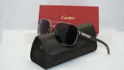 Santos de Cartier T8200865 GRIGIO-ROSSO Bubinga Legno Rutenio Occhiali da  sole polarizzati | eBay