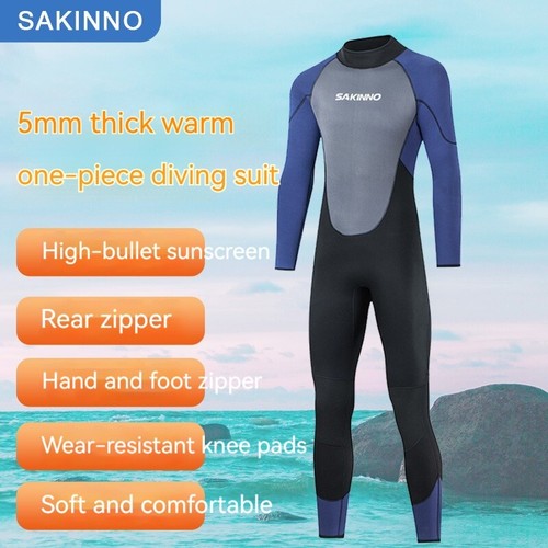 SAKINNO 5mm Men Wetsuit Full Body Neoprene Diving Suit Snorkeling Swim Surfing - Bild 3 von 20