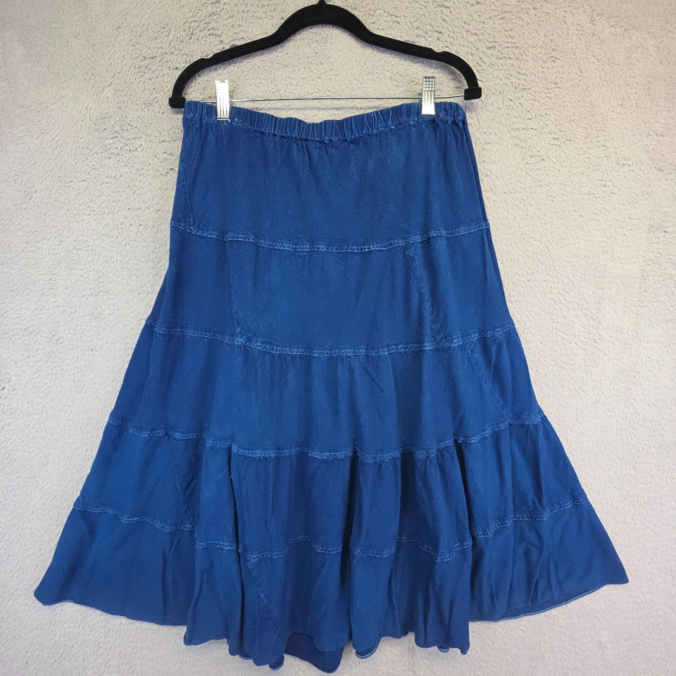 Falda Studio West para mujer M cambray occidental con niveles Y2K Country fluida línea A rodilla Foto 2 de 4