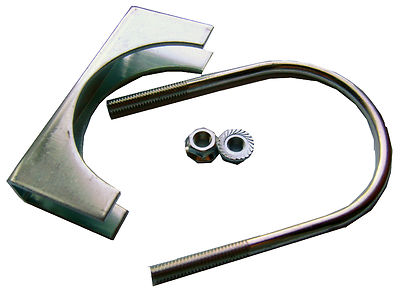 1 Set of 3'' Zinc Plated U Bolt, Saddle, Flanged Nuts - Three Inch Antenna Mount
