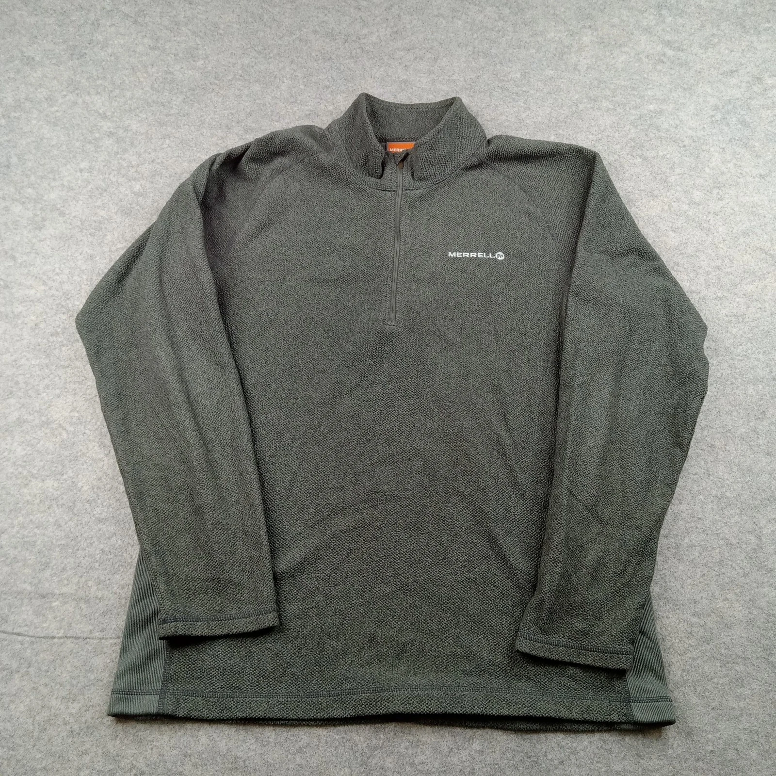 Merrell Pullover Mens Medium Gray 1/4 Zip Long Sleeve Fleece Hiking Top