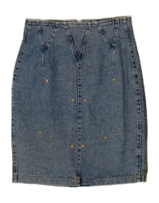 ROCCOBAROCCO Damen Jeansrock IT 46 Large W30 Blau Baumwolle CO84