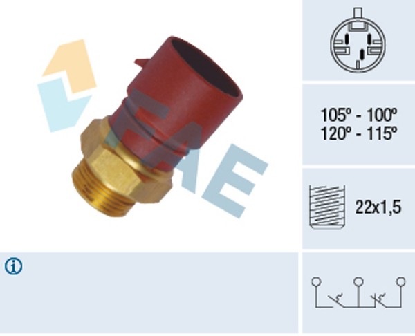 Thermoschalter Temperaturschalter KüHlerlüFter FAE 38040 FüR Omega Opel CC F70-image