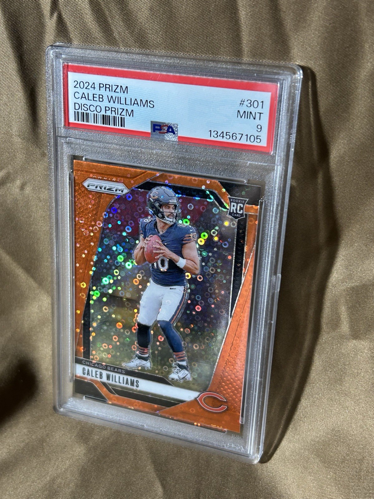 🔥2024 Panini Prizm Caleb Williams Disco Prizm PSA 9 Chicago Bears Rookie🔥 view 3