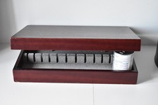 Vintage Empty Cutlery Box Canteen Case Wooden Grey Lined Storage