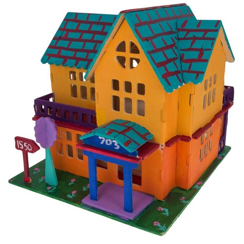Family Home House Building Model Kit Wooden 3D Puzzle - 第 4/5 張圖片