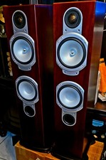 MONITOR AUDIO SILVER RS6 SPEAKERS PRISTINE  RED MAHOGANY 4OHM 200 WATT WARRANTY!