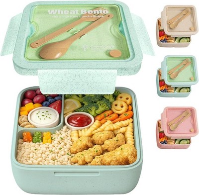 Lunch Box for Kids, Large 2-Compartment, Durable and Microwave Safe-B30