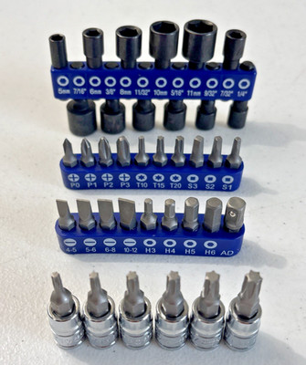 Kobalt 37pc Nut Driver Star Bit Set 1/4  Drive Torx Hex Bit Sockets Phillips