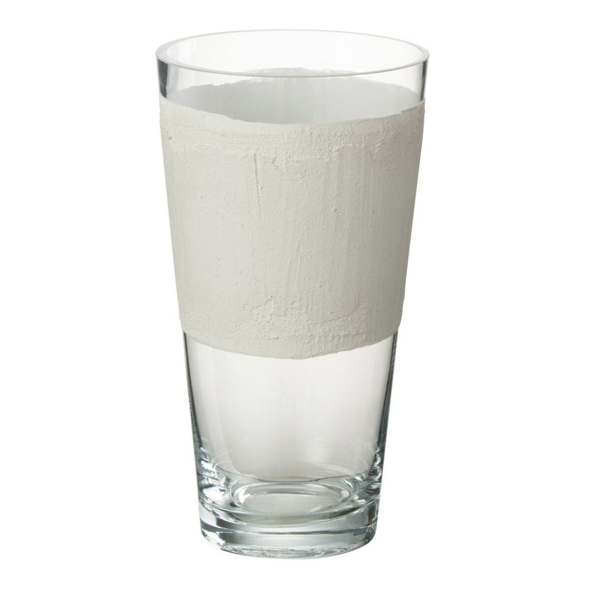Vase en verre Delph 25cm blanc et transparent pour fleurs