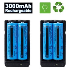 4Pcs Multi-purpose Batteries 3.7V 3000mAH Rechargeable Li-ion Battery 2  Charger