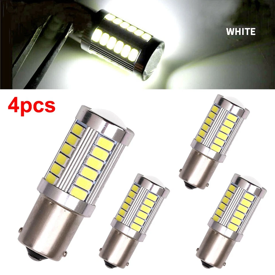 4x 1156 33SMD 5630 LED Car Turn Signal White Light Reverse Brake Light Bulb Lamp - Image 2 of 4