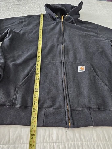 Carhartt Men's Large K122 Heavyweight Full Zip Hooded Sweatshirt Knit Black - Bild 5 von 15