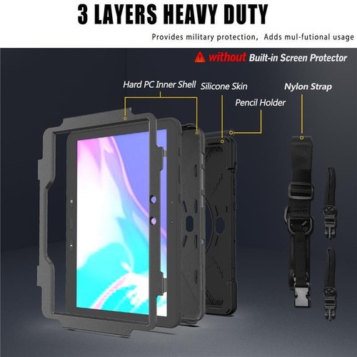 Stand Case For Samsung Tab Active 2 3 Pro / 4 Pro / Rugged Hand Shoulder Strap - Picture 17 of 55