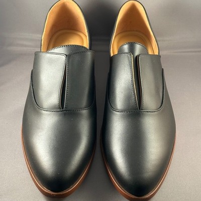 Nisolo Emma d'Orsay Oxford Black Leather Loafers Women's Size 9.5 Duster NIB