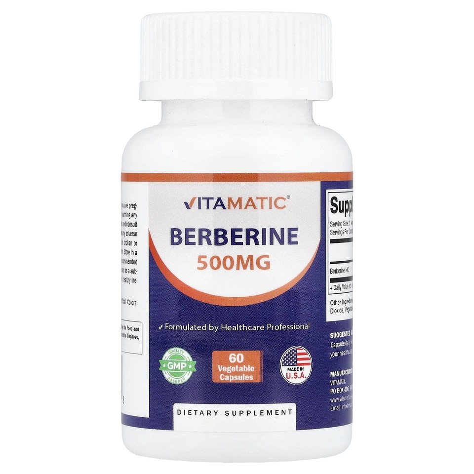 Berberine, 500 mg, 60 Vegetable Capsules