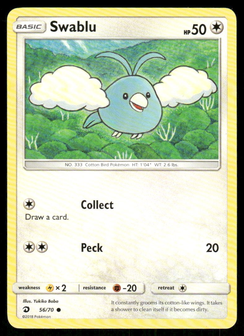Pokemon Tcg Swablu #56 Pokemon Dragon Majesty LP
