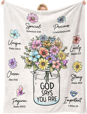 Christian Gifts for Women, Christian Blanket with Flowers, Birthday Gifts for Wo