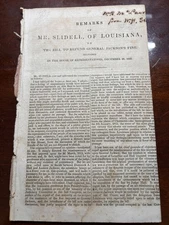 1843 Remarks Mr. Slidell of Louisiana on Bill to Refund General Jackson's Fine
