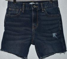 Old Navy Hi Rise Built-in Tough Flex Cut off Blue Denim Shorts Girls Sz 14 Slim