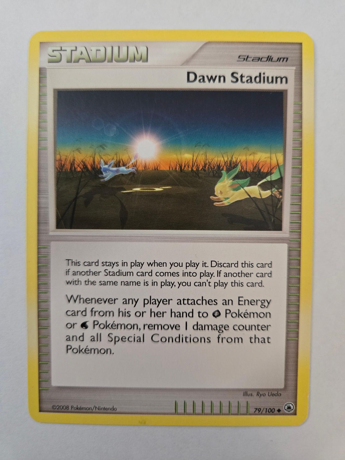 Dawn Stadium 79/100 Trainer Featuring Leafeon LP Glaceon Pokemon TCG