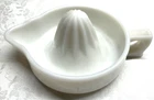 Vintage Sunkist milk glass juicer reamer Pat No. 68764 (1940s - 1960s)