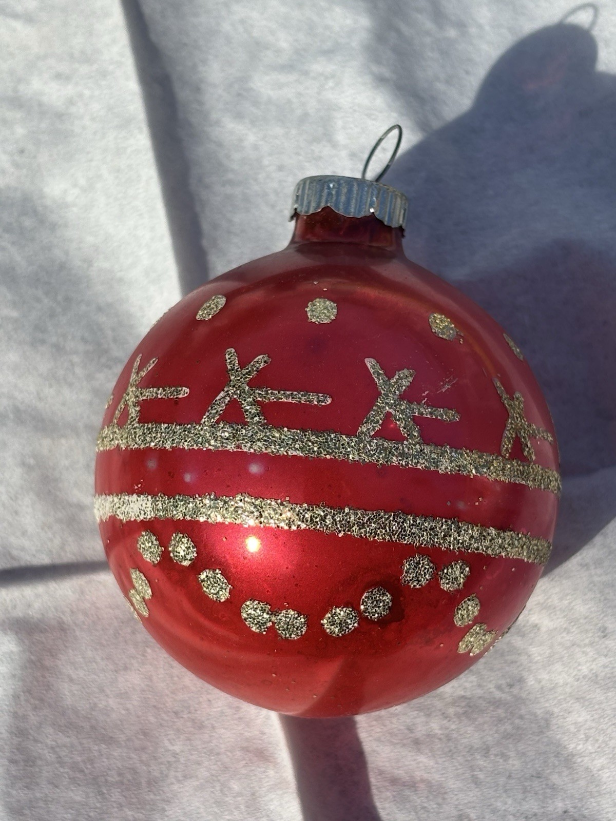 Vintage christmas ornaments glass shiny brite Red w/glitter