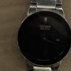 Citizen Eco-Drive Men's Stainless Steel Wristwatch Silver Black Dial Date — photo 2