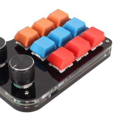 9 Keys Programmable Keyboard 3 Knobs One Handed USB Mini Macro Mechanical Gam CB
